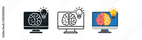 neurodiversity computer screen with brain and light symbol inclusive tech design