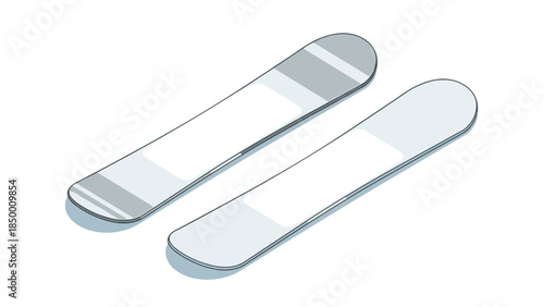 Minimalist isometric snowboards on white background perfect for winter sports design