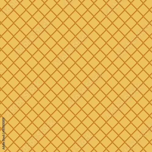 Wafer texture vector seamless pattern print background. ice cream cone texture, sweet dessert wafer pattern. Waffle cone and wafer texture vector backgrounds. 