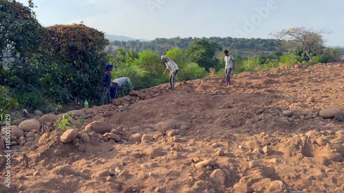 Land development works by labourers