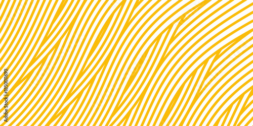 Yellow instant noodle, pasta and spaghetti texture with geometric wavy lines. Ramen, pasta vector pattern. Background abstract food illustration