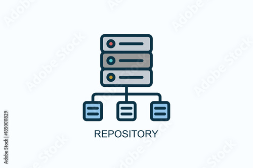 Repository Icon Or Logo Isolated Vector Illustration