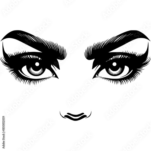 Vector illustration of a beautiful woman’s eye with makeup and fashion style