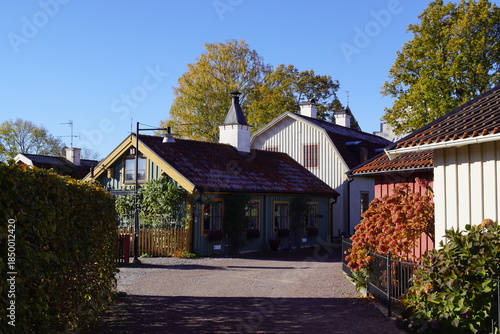 The old historical mill and buildings of Söderköping with traditional filming location of Astrid Lindgrens Madicken, Sweden