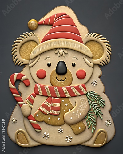 Christmas koala illustration