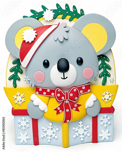 Christmas koala illustration