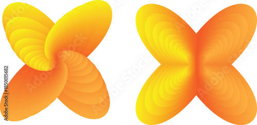 Vibrant orange and yellow mango slices in x shaped arrangement