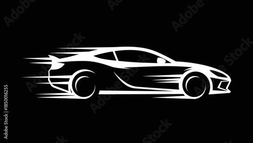 Sports Car Speeding with Motion Blur.