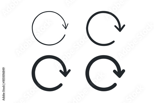 Set of circular arrow icons representing refresh, reload, and repeat actions