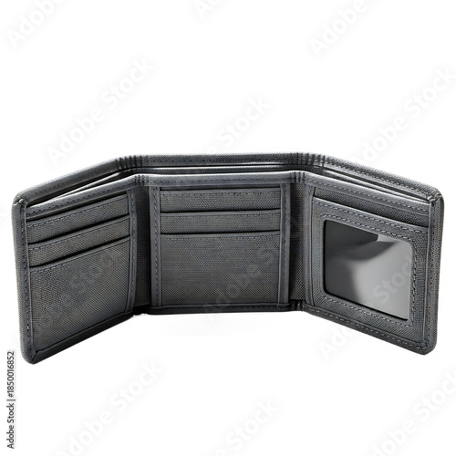 Men's Classic Leather Tri-fold Wallet with ID Window - High Capacity RFID Blocking Organizer with Multiple Card Slots - Durable Genuine Black Leather