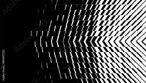 Black and white smooth transition pattern of arrows shape with abstract and grunge effect for sporty and modern background. Easily resized and recoloured at your discretion. Vector Format Illustration