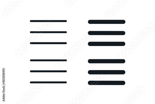 Two sets of horizontal lines representing menu icons on a white background