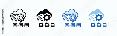 Infrastructure Icon Sheet Multiple Style Collection Isolated Vector