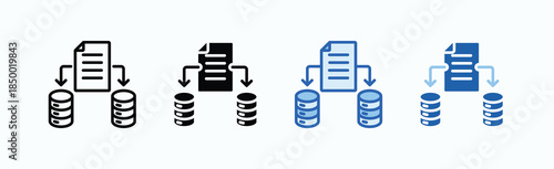 Redundancy Icon Sheet Multiple Style Collection Isolated Vector