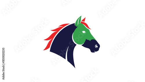 Stylized Horse Head Graphic Illustration.