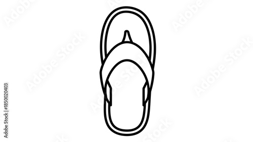 Top View of Simple Flip Flop Illustration.