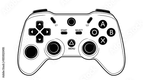 Transparent Gaming Controller Illustration.