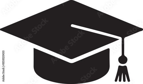 Graduation Cap Silhouette Icon: Education, Academic Achievement, and Success