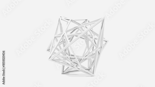 Transparent Crystal Geometric Shape Closeup.