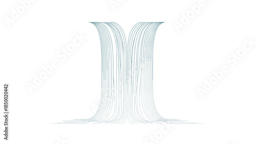 Transparent Glass Vase with Flared Opening.