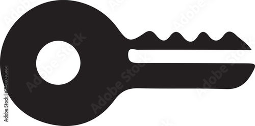 Single Key Silhouette: Access, Security, and Real Estate Symbol