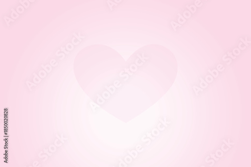 Soft pink gradient background with a minimal heart for romantic Valentine's day theme