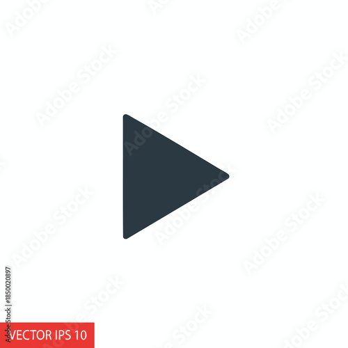 A simple, dark-blue, right-facing triangle icon centered on a white background