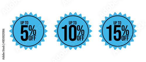 Fotografía Winter sale up to 5 10 15 percent off, Seasonal Discount Collection, Retail Store Super Offer and Online Marketplace Best Price Deal