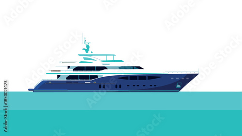 Elegant luxury yacht design on calm turquoise water