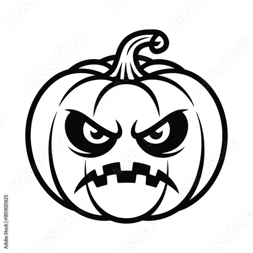 Scary pumpkin face illustration for halloween