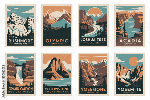 Vintage National Park Posters Collection