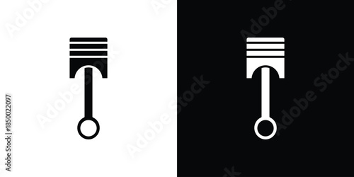Piston icon, silhouette pictogram. black icon set
