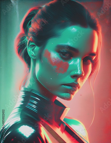 Futuristic female muse portrait