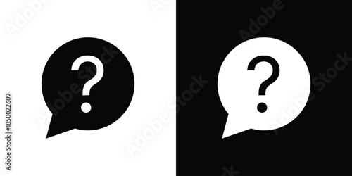 Question icon, silhouette pictogram. black icon set
