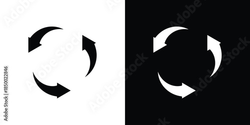 Reuse icon, silhouette pictogram. black icon set