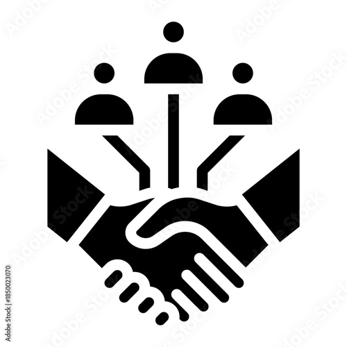 Collaboration, organization, trust, social, collaboration, people, dea sharing, crowdsourcing, knowledge exchange, brainstorming, partnerships, outline icon glyph, solid vector design illustrator	