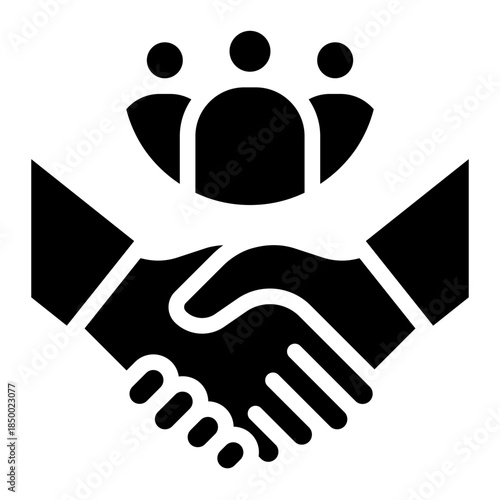 Collaboration, organization, trust, social, collaboration, people, dea sharing, crowdsourcing, knowledge exchange, brainstorming, partnerships, outline icon glyph, solid vector design illustrator	