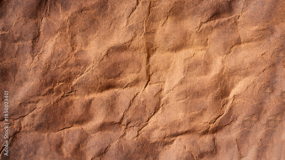 Fototapeta premium Old vintage brown crumple paper. Vector design.