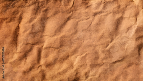 Close up of brown crumpled paper texture background. Old vintage crumple paper. 