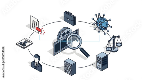 Exploring digital information and evidence A comprehensive isometric concept of legal compliance, data analysis, and forensic investigation within an interconnected system