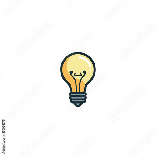 Isolated light bulb illustration portraying creativity innovation and conceptual thinking on a