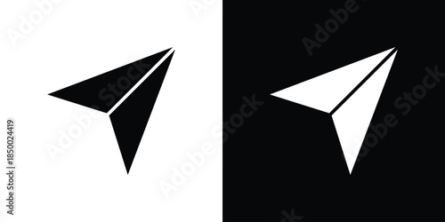 Send icon, silhouette pictogram. black icon set