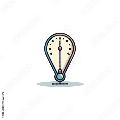 Stylized clock resembling a location pin conveying a sense of punctual navigation and destination