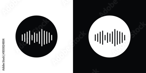 Sound wave icon, silhouette pictogram. black icon set