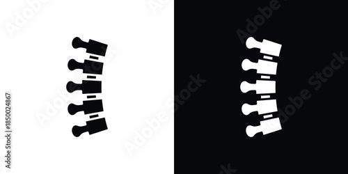 Spine icon, silhouette pictogram. black icon set