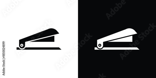 Stapler icon, silhouette pictogram. black icon set