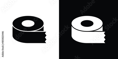 Tape icon, silhouette pictogram. black icon set