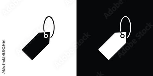 Tag icon, silhouette pictogram. black icon set