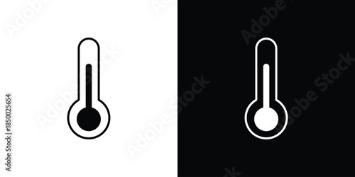 Temperature icon, silhouette pictogram. black icon set