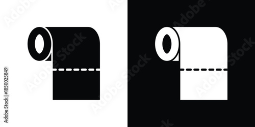Toilet Paper icon, silhouette pictogram. black icon set